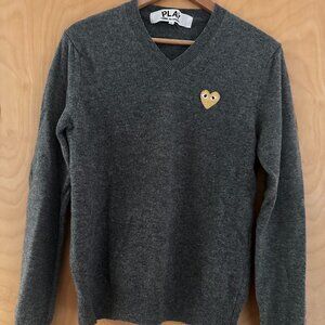 Comme Des Garcons PLAY Wool V Neck Sweater